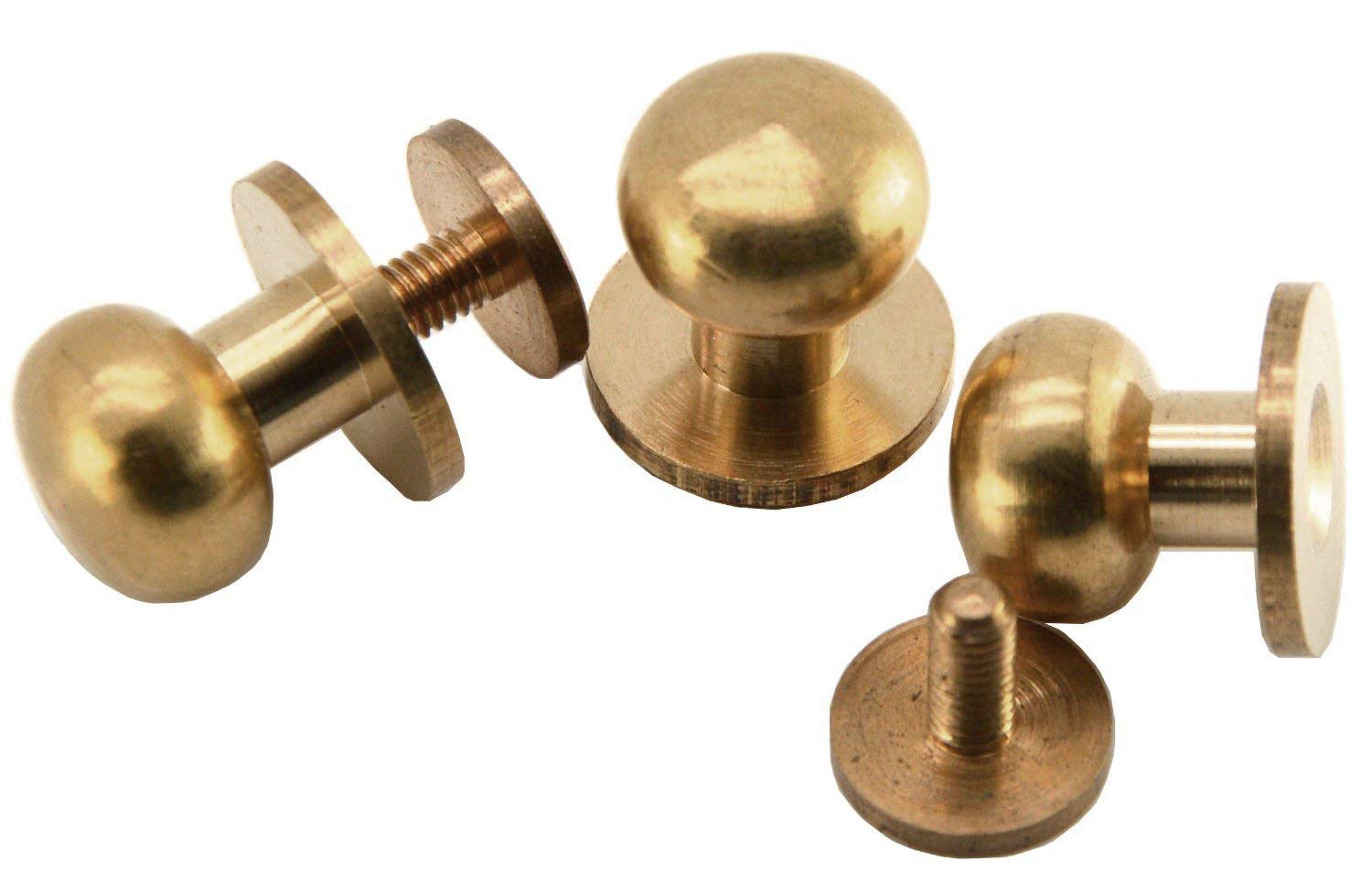 Happy E-life20 Pcs Head Button Brass Stud Screwback Screw Back Spots DIY for Purse Handbag 5/6/7/8/9/10mm unknown