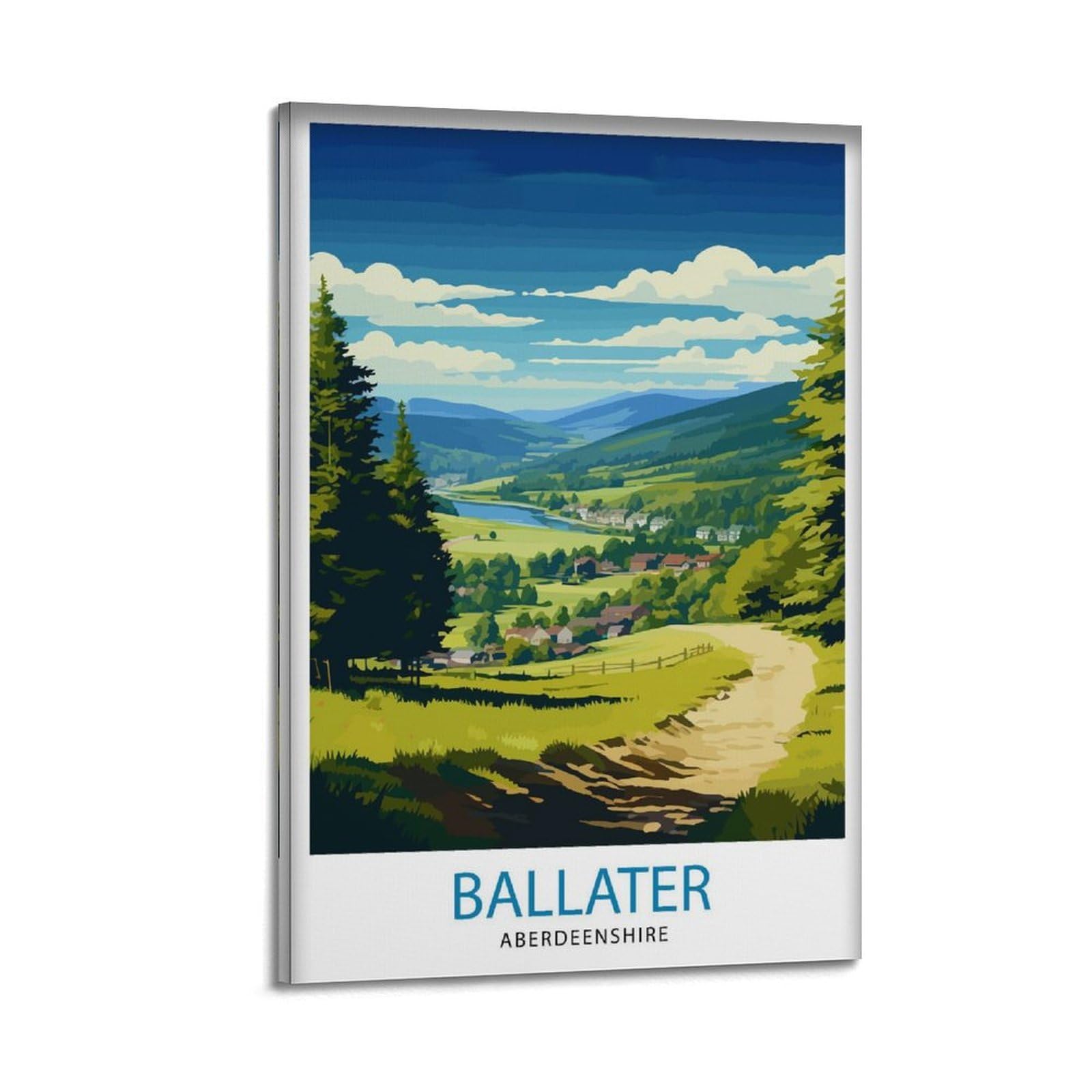 xiaoxiaoshen Ballater Aberdeenshire Travel Ill Canvas Poster Wall Art Prints Room Aesthetic Murals Bedroom And Living Decorations 08x12inch(20x30cm)