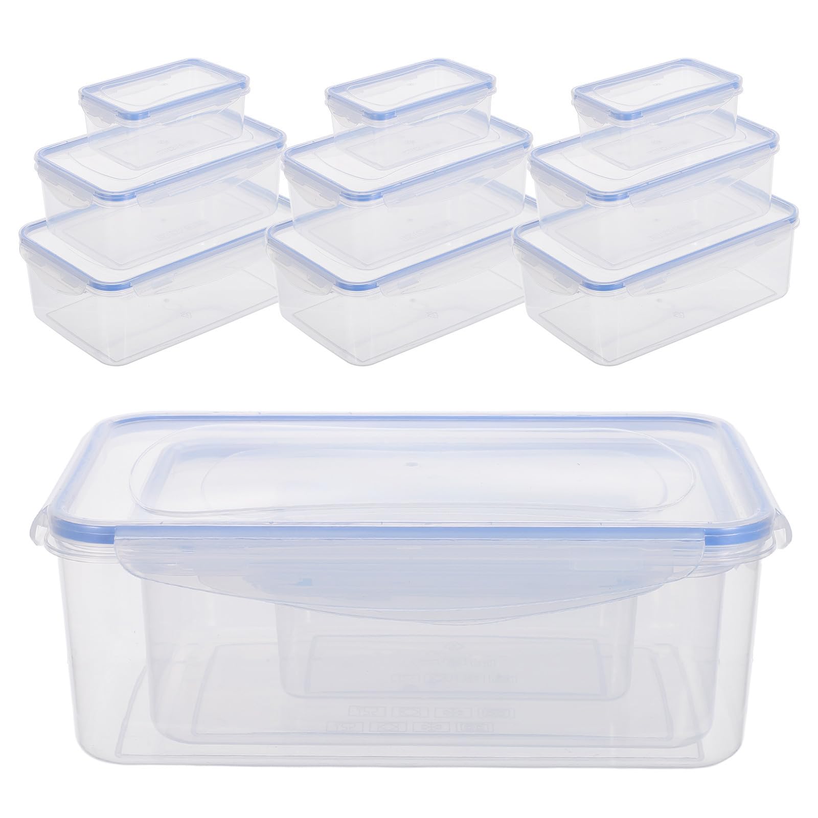Set 12 Contenitori Ermetici per Alimenti in Plastica Pp con Coperchio Trasparente, Impilabili e Sicuri senza Bpa, per Conservazione in Cucina e Casa