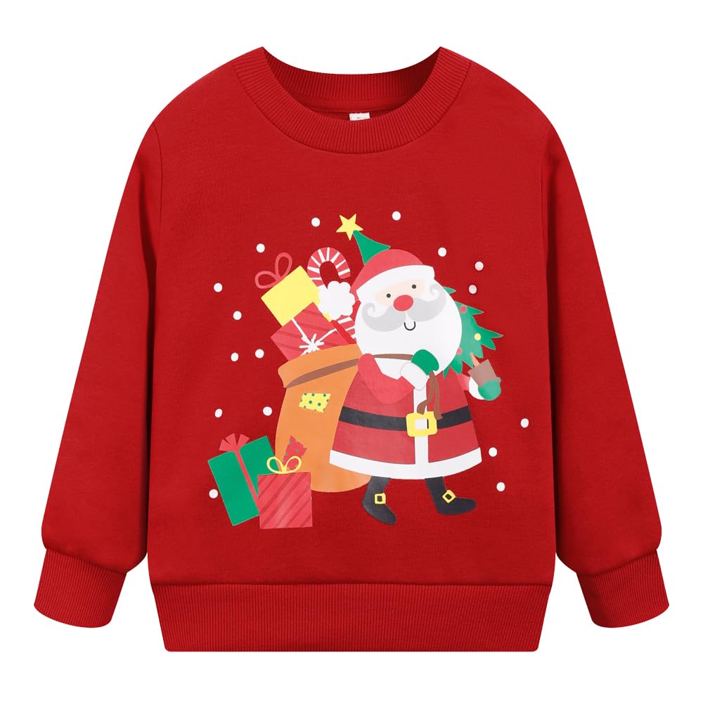 Popshion Toddler Boys Sweatshirt Cotton Lightweight Kids Winter Warm Sweater Crewneck Pullover Tops