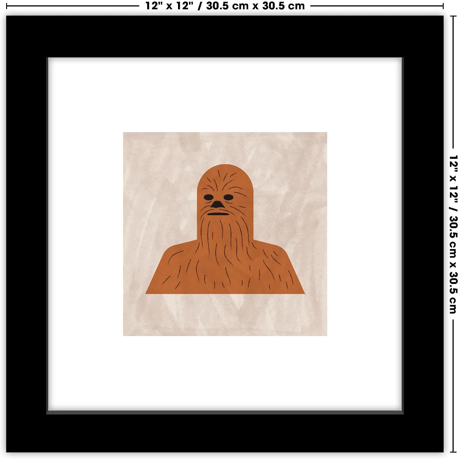 Trends International Gallery Pops Star Wars: Saga - Neutral Abstract Chewbacca Wall Art Wall Poster, 12" x 12", Black Framed Version