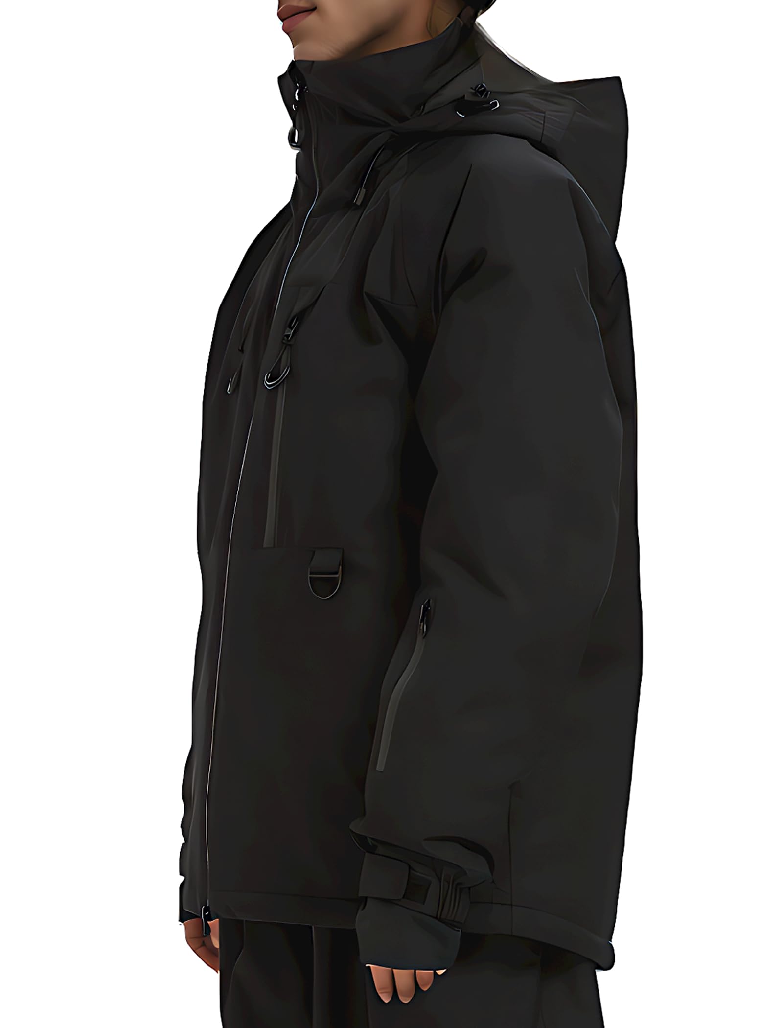 Giacca da sci impermeabile da uomo, giacca da neve, montagna, snowboard, giacca a vento con cappuccio