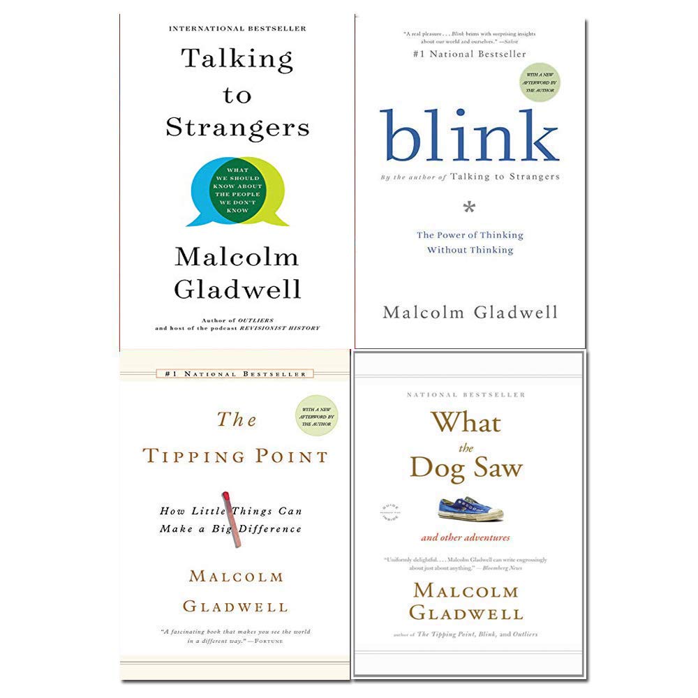 Malcolm Gladwell 4 Books Collection Set (Talking to Strangers, Blink, The Tipping Point, What the Do