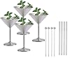 4 Packs Stainless Steel Martini Glasses 8 oz Metal Cocktail Glasses Unbreakable Martini Glasses for Margarita, Manhattan, Champagne, Bar, Party