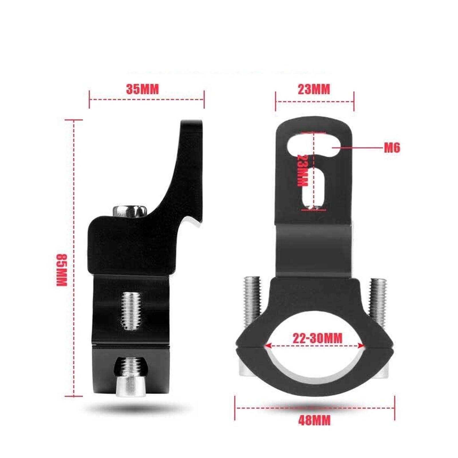 Soporte de montaje for motocicleta de 360 ​​grados, 22-30 mm, foco, faros antiniebla, luces de conducción, soportes de lámparas auxiliares, soporte for bicicletas(4pcs)