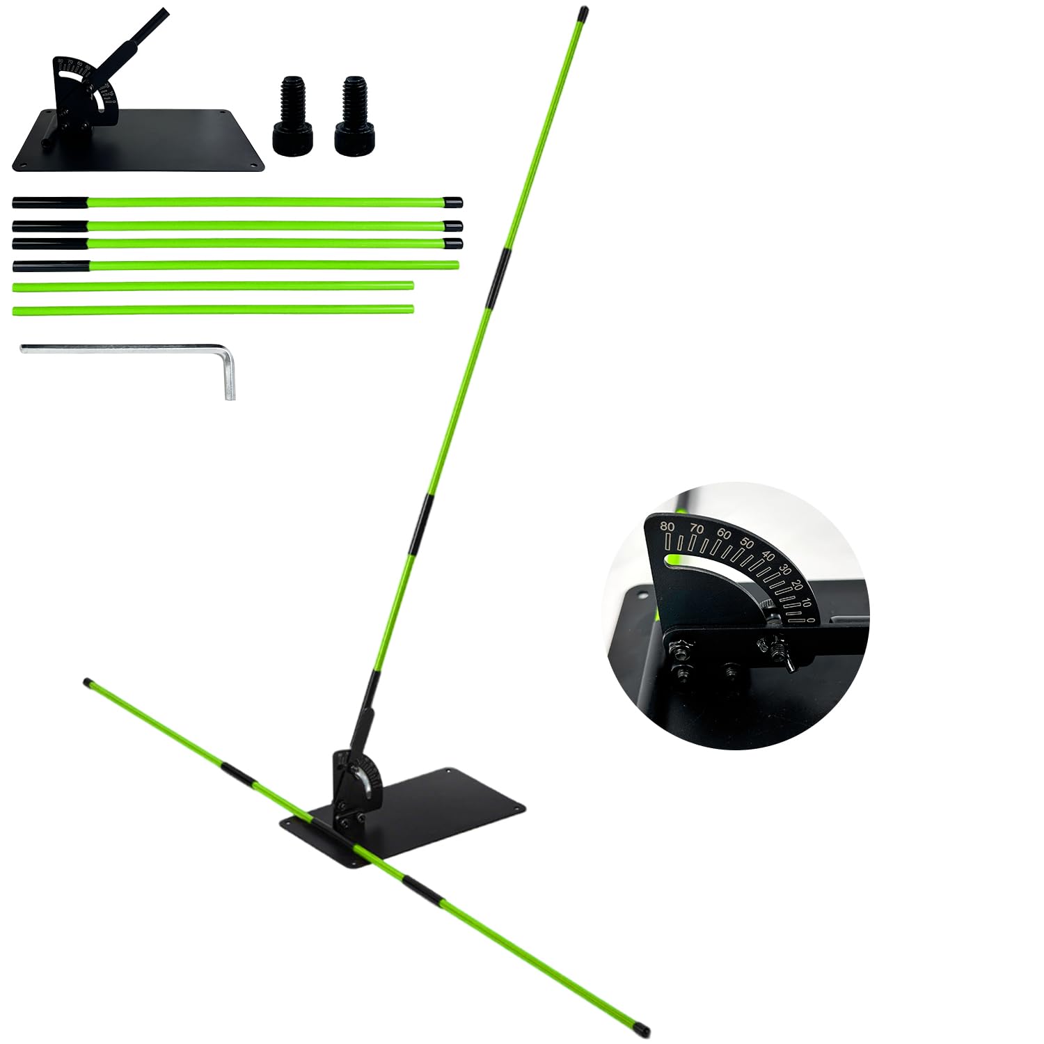 Golf Alignment Stick Holder, Golf Swing Plane Corrector, Adjustable Swing Plane Trainer with Alignment Sticks, Golf Swing Training Aid for Posture Correction, Indoor/Outdoor Practice for All Golfers
