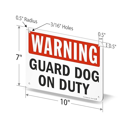 Miniatura 6 de SmartSign - S-2430-AL-10 Advertencia - Señal de guardia de servicio  7 "x 10" Aluminio NegroRojo sobre Blanco