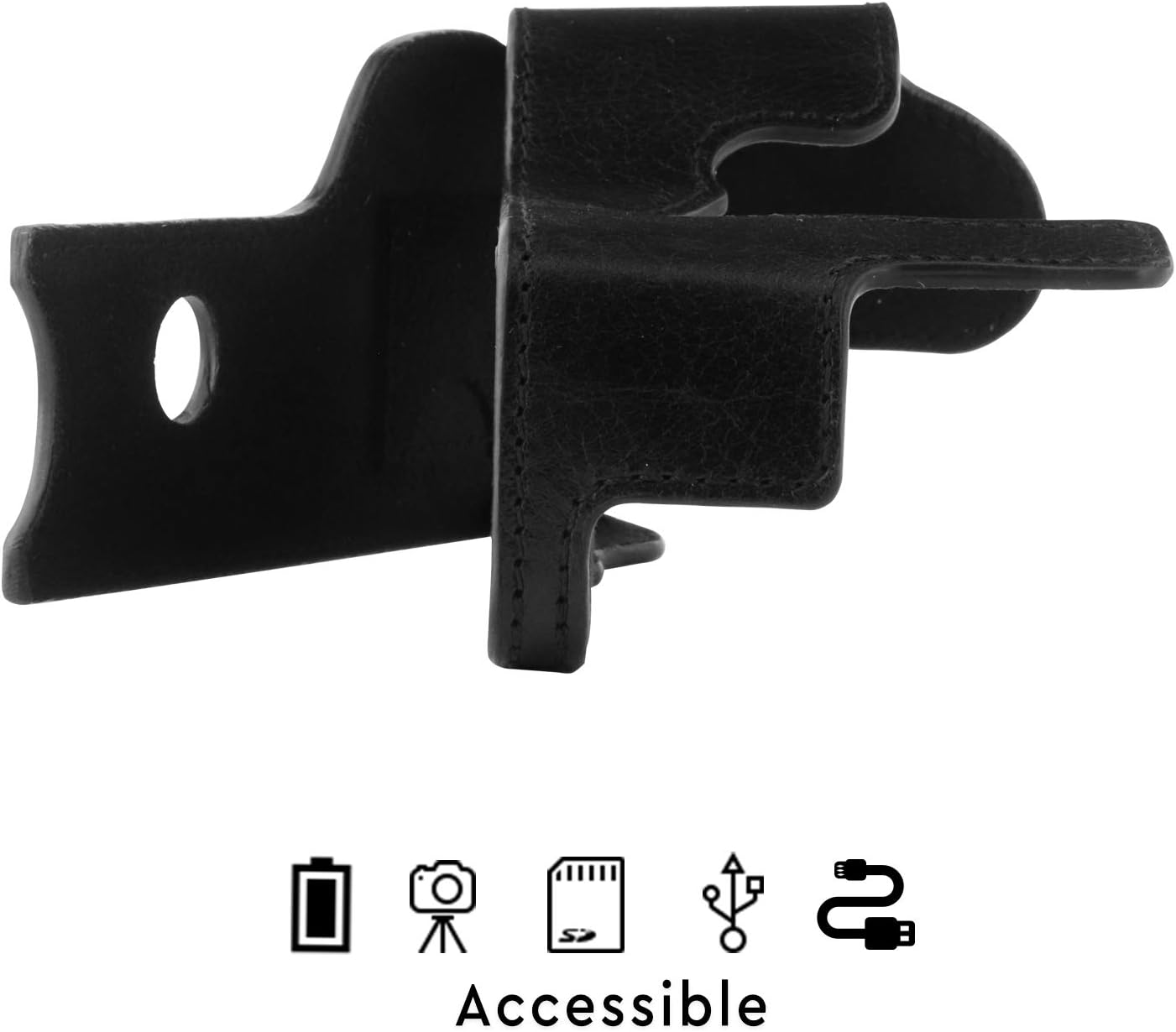 MegaGear Ever Ready Genuine Leather Camera Half Case Compatible with Sony Alpha A7 III, A7R III, A9