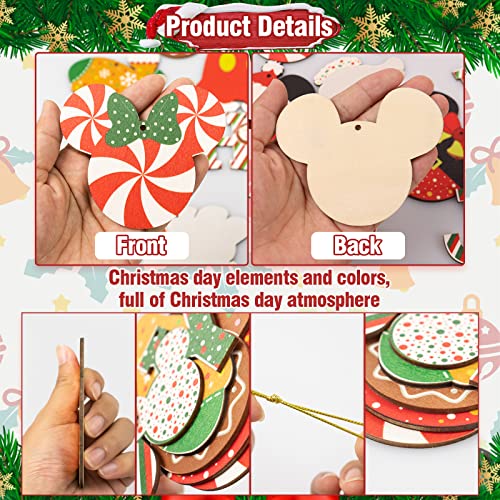 Christmas Decorations Tree Ornaments Set - 24Pcs Wooden Mouse Ornaments For Holiday Christmas Trees Hanging Party Decorations #TOP3