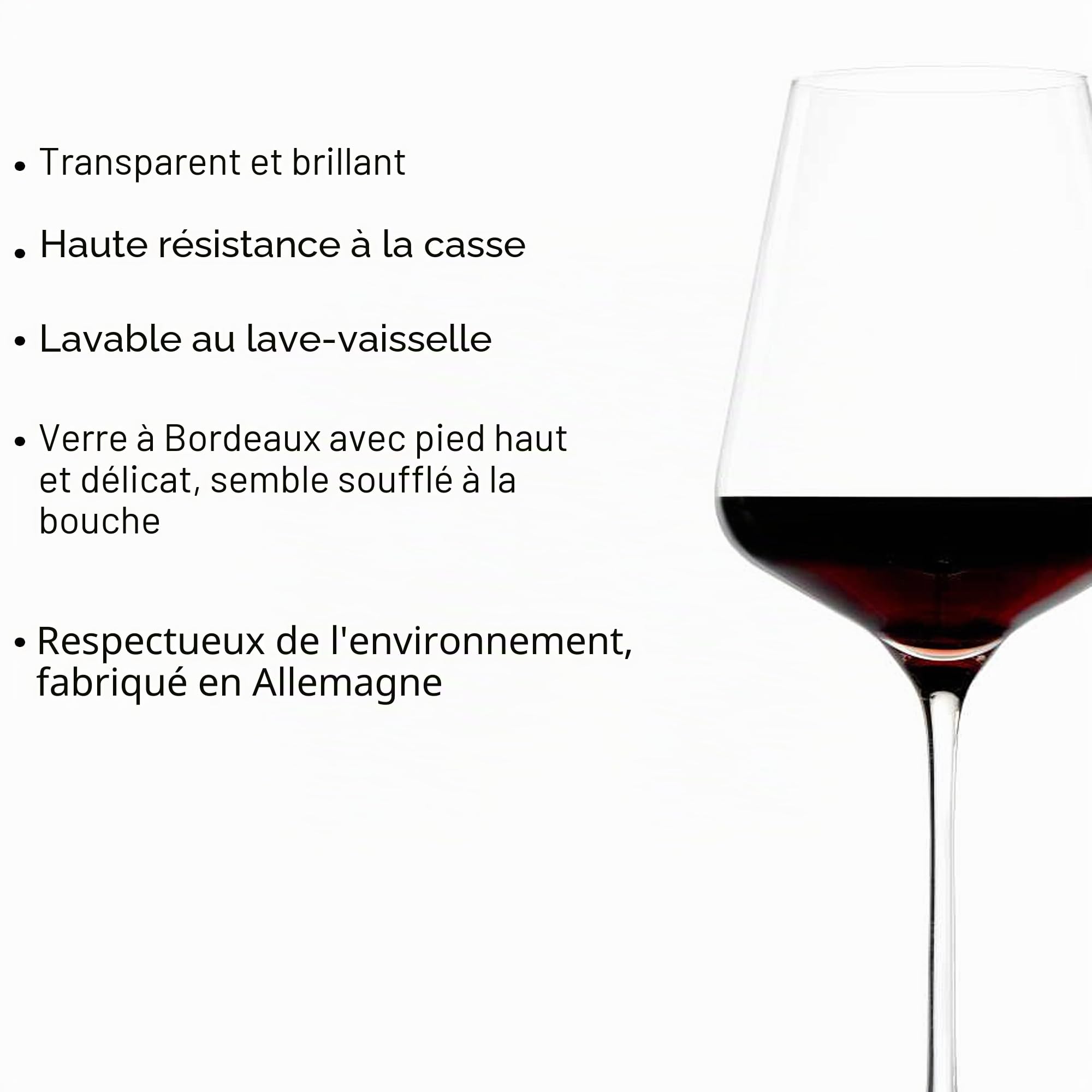Verre à bordeaux Quatrophil de Stölzle Lausitz, 644 ml, lot de 6, aspect soufflé à la bouche, qualité supérieure, résistant au lave-vaisselle