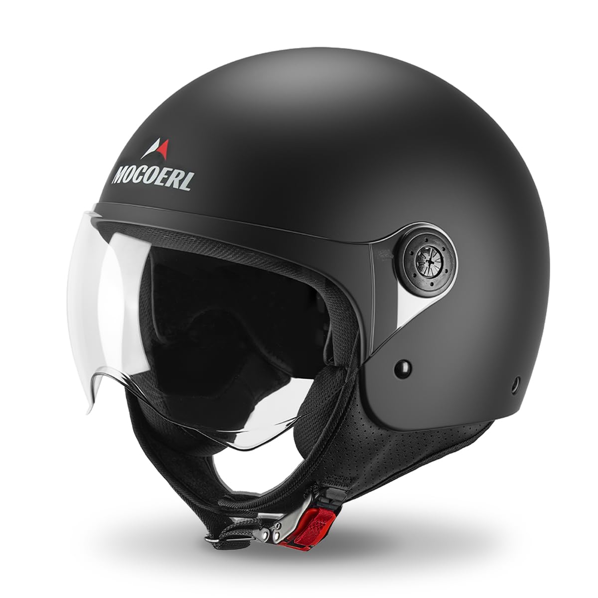 Casco de Moto Jet para Adultos, Visera Transparente, Casco de Moto para Hombres y Mujeres para Ciclomotor Cruiser Bobber y Chopper, Homologado ECE2206, Casco Retro 3/4