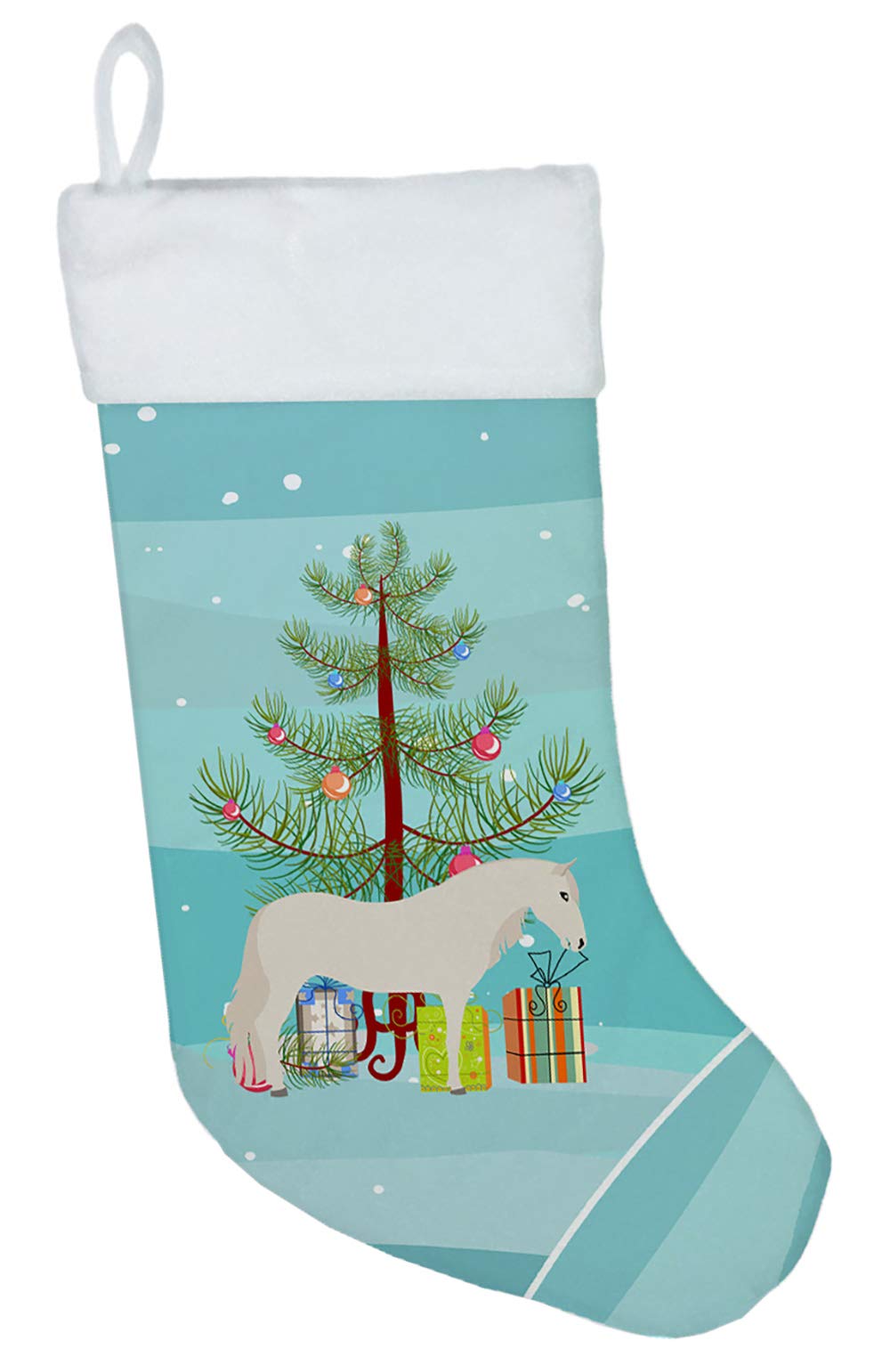 Caroline's Treasures BB9272CS Paso Fino Horse Christmas Christmas Stocking, Teal Fireplace Hanging Stockings Christmas Season Party Decor Family Holiday Decorations