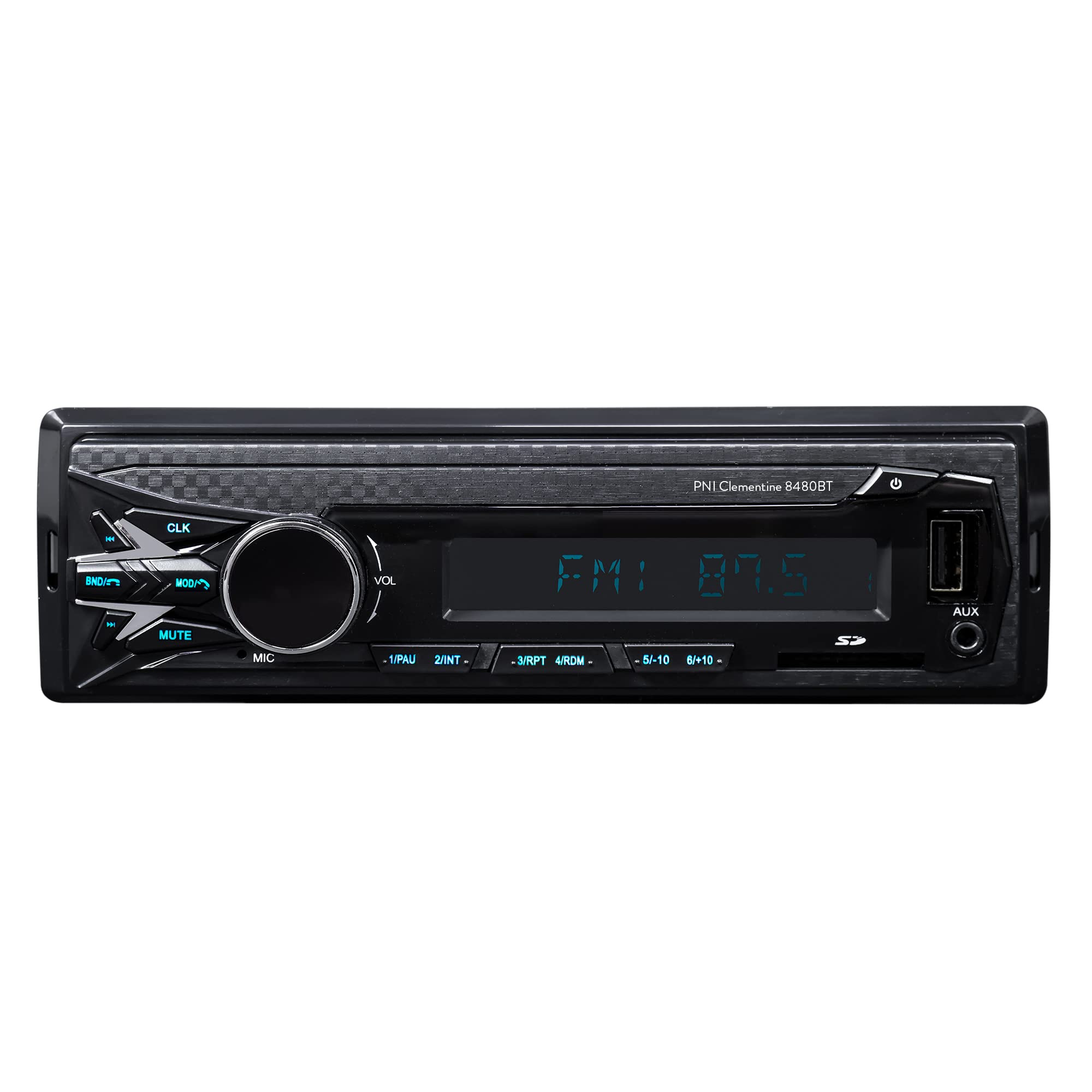 Dab Autoradio MP3 Reproductor de Coche PNI Clementine 8480BT 4x45w, 12 / 24V, 1 DIN, con SD, USB, AUX, RCA, Bluetooth y USB 1.5A para Cargar el teléfono