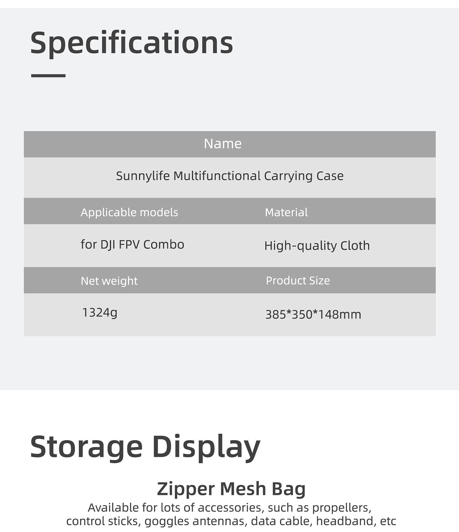 Borsa portaoggetti per DJI FPV Combo portatile a mano, accessori Drone cuffie V2 Radiocomando 2 Controller di Movimento Valigetta