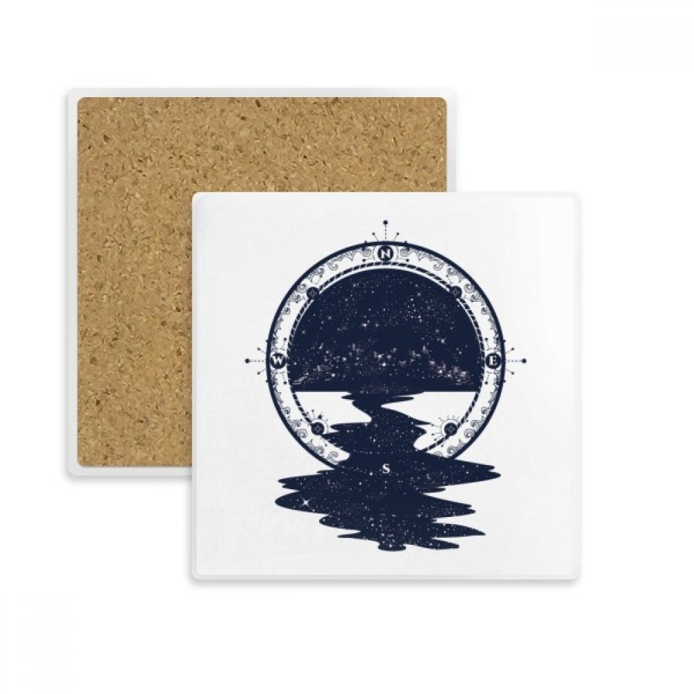 Coaster absorbant motif étoiles et forêt dessous de verre carré multicolor