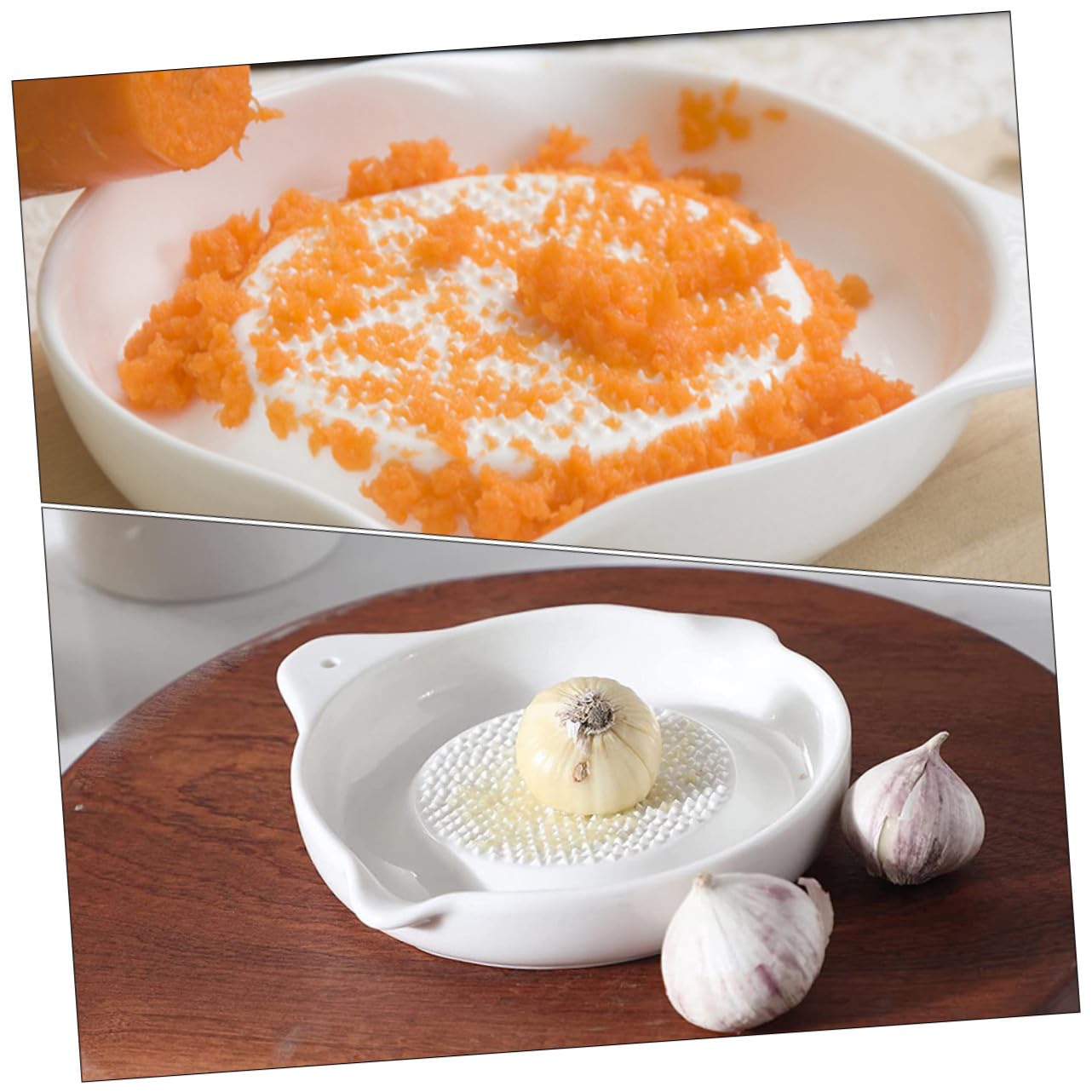 iplusmile 2pezzi Grattugia Per Aglio e Radice Tritatutto in Ceramica Resistente All Usura Multifunzione Per Uso Domestico Macina Verdure e Spezie in Piccoli