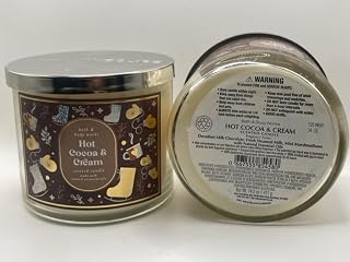 Set of 2 Hot Cocoa and Cream 3 Wick Candles 14.5 Ounce Each