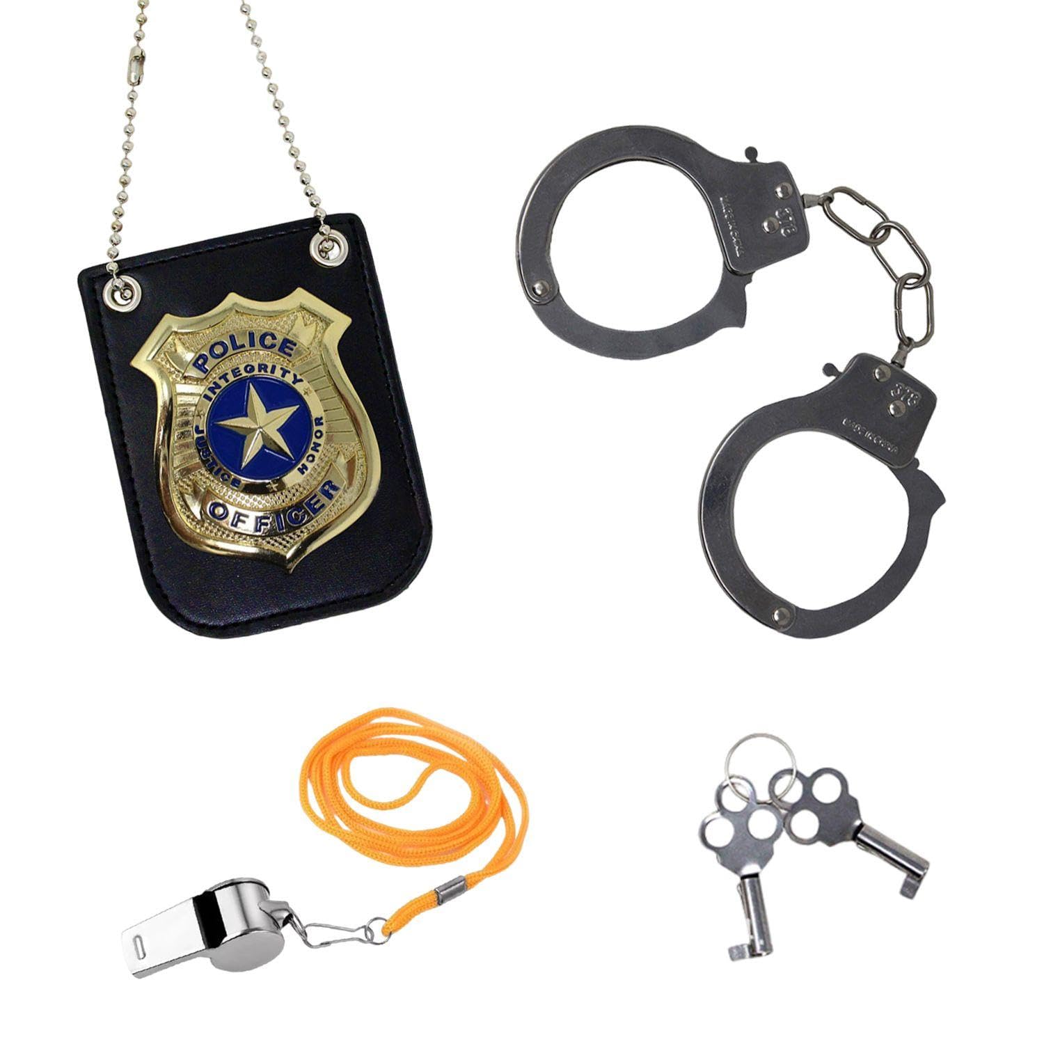VEHYEGOI 3-Piece Police Play Set, Police Costume for Children Police Equipment