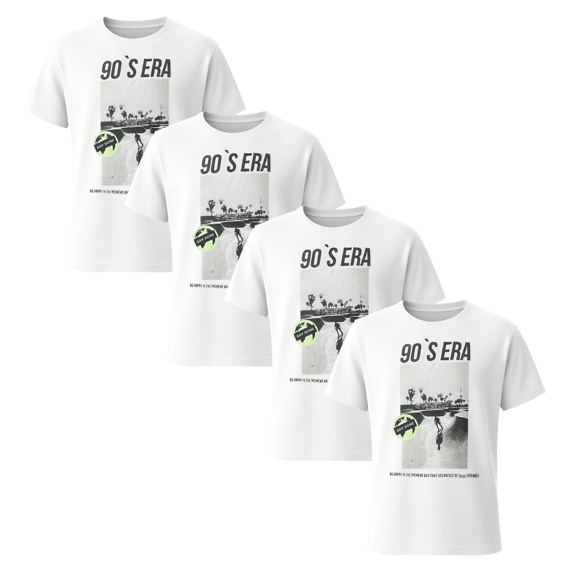 Confezione da 4 magliette stampate da ragazzo, leggere, 100% cotone, girocollo, a maniche corte, con grafica, confezione multipla, vestibilità regolare, elegante e divertente, per bambini