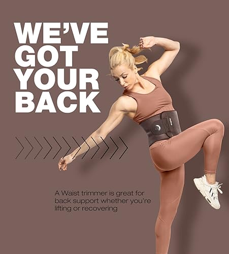 Miniatura 5 de ActiveGear Faja reductora de cintura prémium para mujeres y hombres  Cinturón de entrenamiento de cintura con banda de sudor  ribete reforzado y