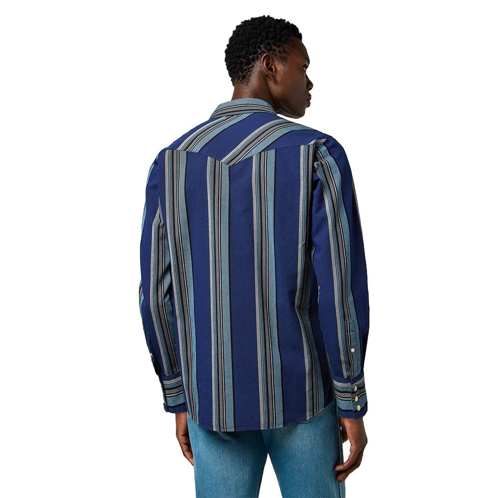 Wrangler - Camisa Hombre - Corte Regular - Western Indigo Shirt - Azul Marrón