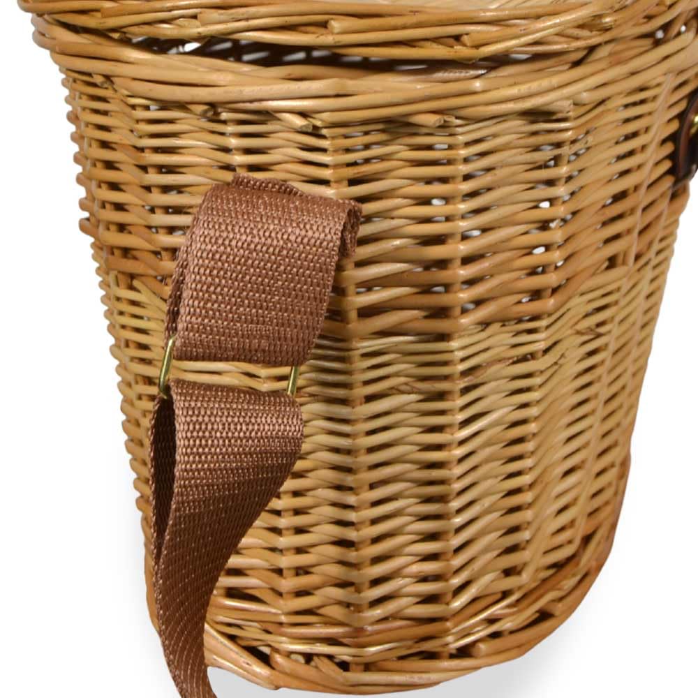 Cesto Funghi Vimini Ovale con Coperchio e Tracolla 34x25 h26 cm Oliver