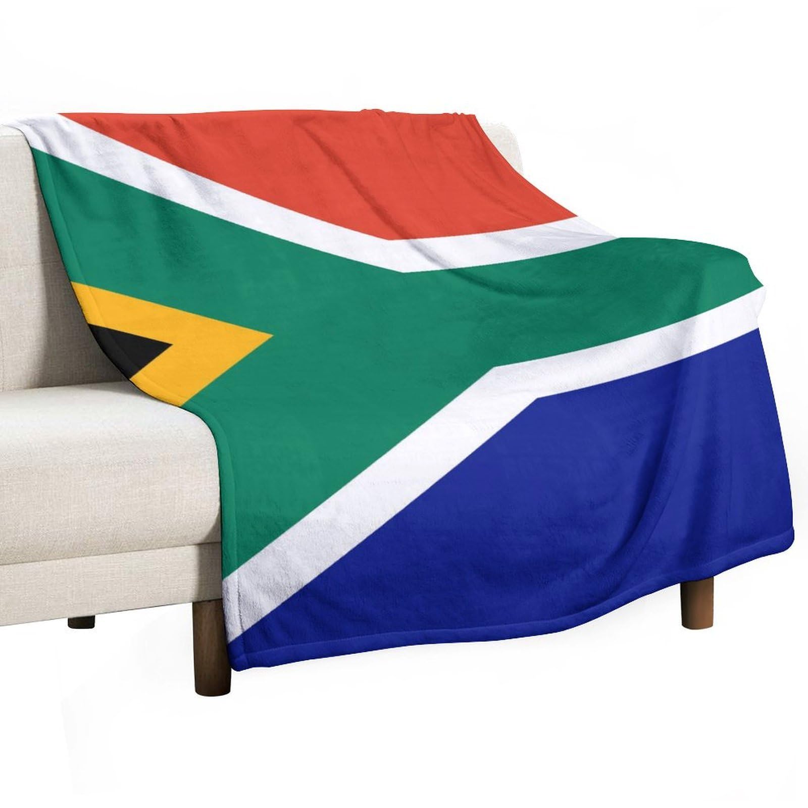 Hxwokrum Flannel Blanket, South Africa Flag Throw Blanket for Couch Sofa Bed Office, Soft And Comfortable Without Pilling