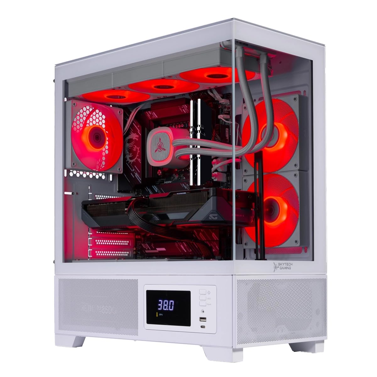 Skytech Gaming Azure 3 Plus Gaming PC, AMD Ryzen 7 7700X 4.5GHz, NVIDIA RTX 5070 12GB, 1TB Gen4 NVMe SSD, 32GB DDR5 RAM 5600, 850W Gold ATX 3 PSU, 360 ARGB AIO, Wi-Fi, Win 11, Desktop