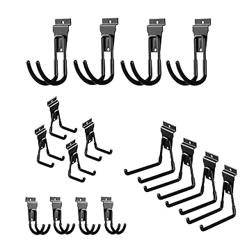 16 Pack Slatwall Hooks Assortment Heavy Duty Slatwall Hangers Slatwall Accessories(Black)