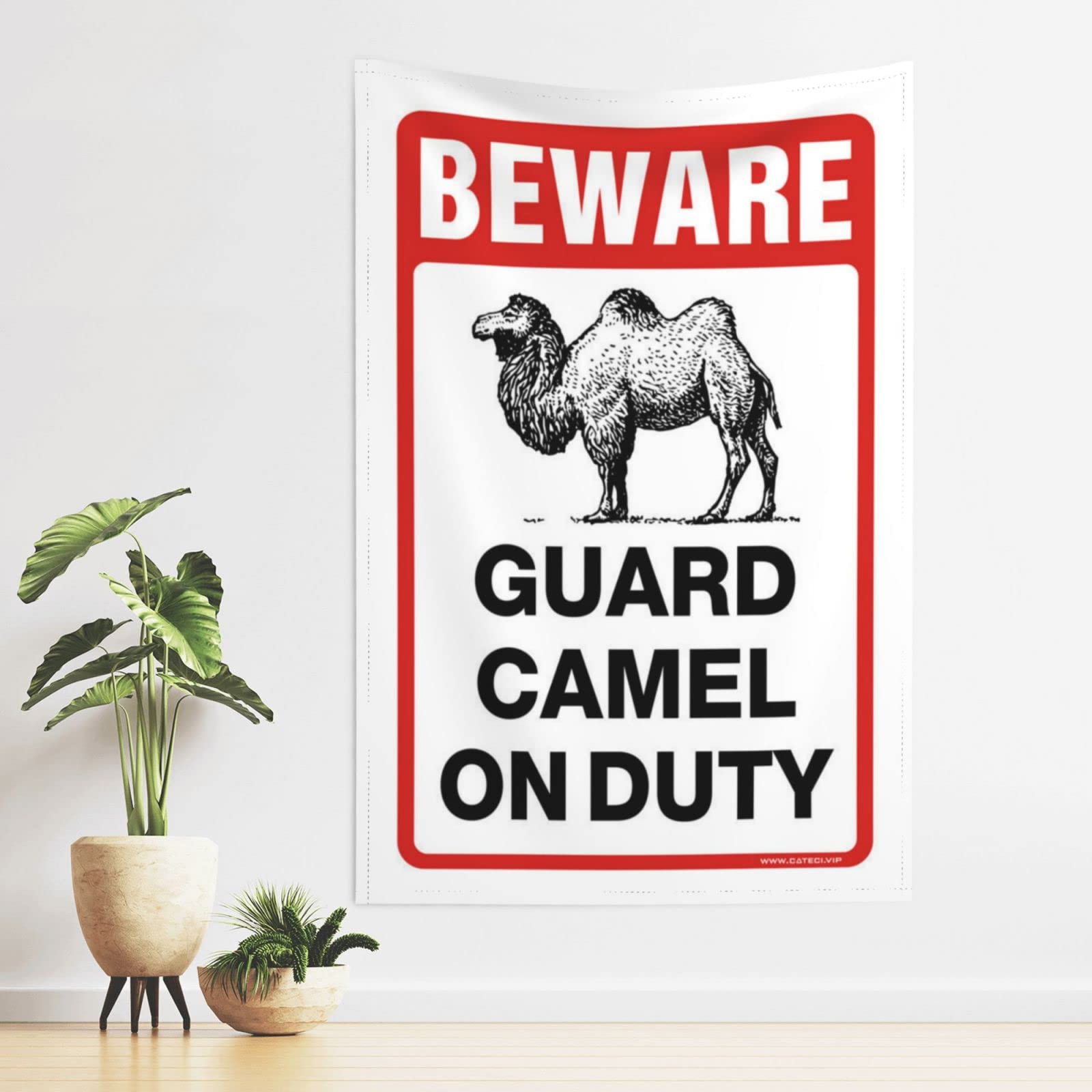 Pravoxi Boys One Color Bar For Man Cave Beware! Guard Camel On Duty Tapestry Tapestry Funny Room Stuff(100X150cm)