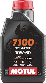 Motul 7100 4T 10W60 100% Synthetic Oil for Motorcycles, 1L Genuine 1118211