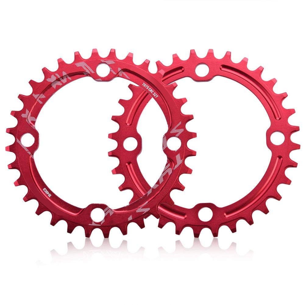 Asixx - Plateau De Pédalier Vélo BCD 104 Mm - 38 Dents Rouge En Alliage Aluminium Léger - Pour VTT, Réparation