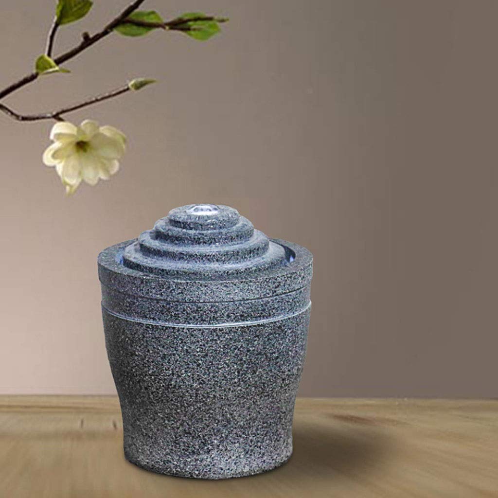 Fontana da Interno/Fontana d'Acqua Fontana da Giardino per Interni Ed Esterni Decorazione Domestica Fontana da Tavolo con Pompa Altezza 4,3", Fontane da Tavolo Grigie