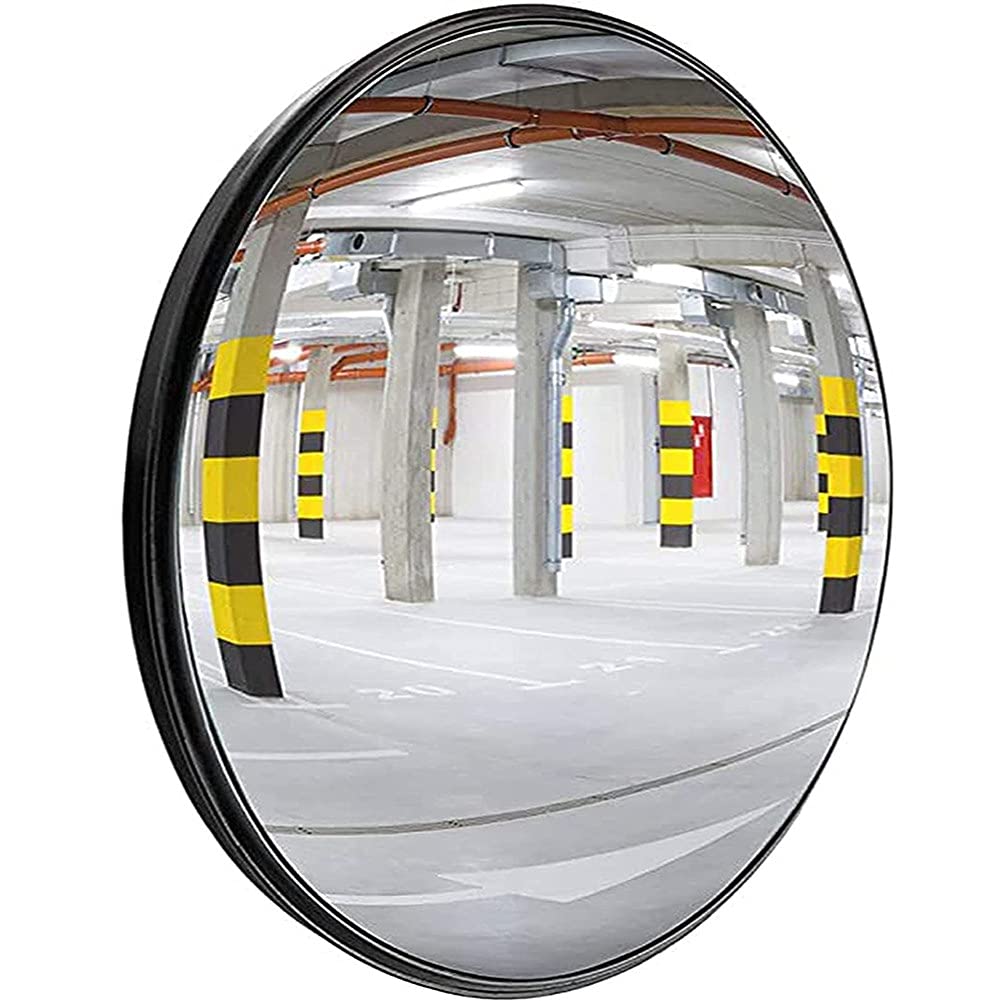 Ptrecniok Wide-angle convex mirror for roadways， Round Safety Mirror, Convex for Driveway, Exterior Blind Spot