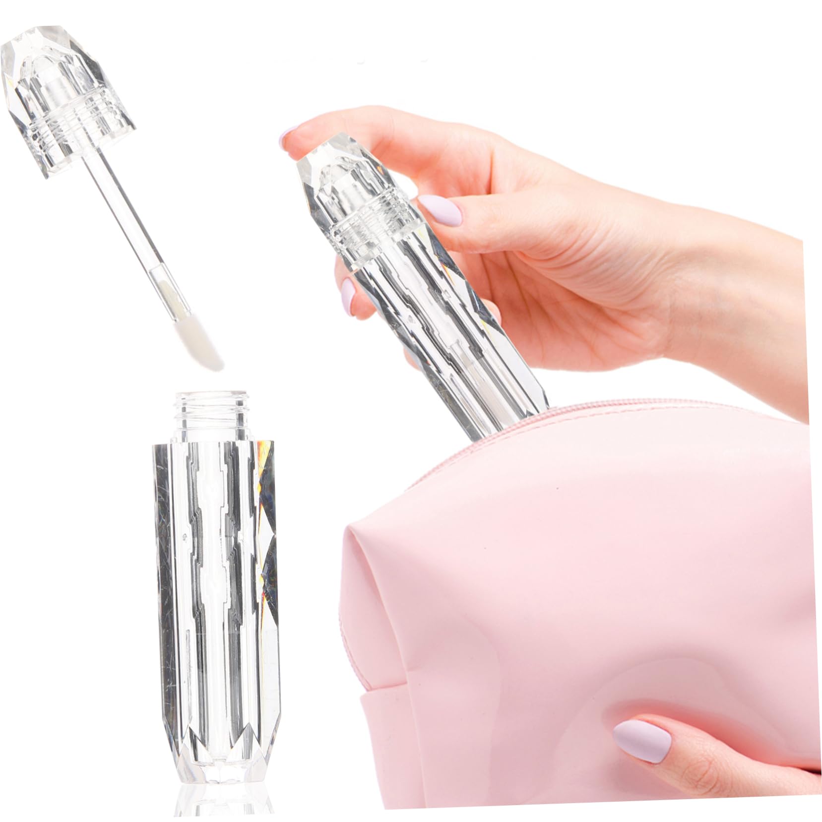 12piezas Tubos De Brillo De Labios Transparentes Con Recipientes Vacíos Para Gloss Labial y Bálsamo Labial Para y
