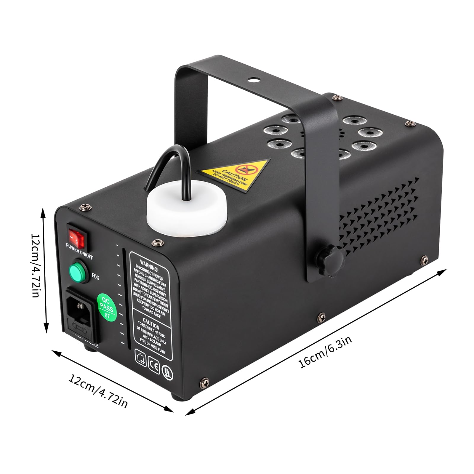 Macchina del Fumo 500 W, 9 LED per Palcoscenico Verticale, Effetto DJ Party, 3 Modalità di Cambio Colore per Palchi, Sale da Ballo, Bar, KTV, Feste di Compleanno