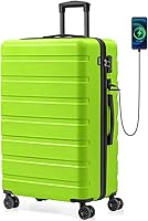 Vista 1 de AnyZip Equipaje de mano de 21" Hardside PC ABS ligero USB maleta con ruedas TSA Lock