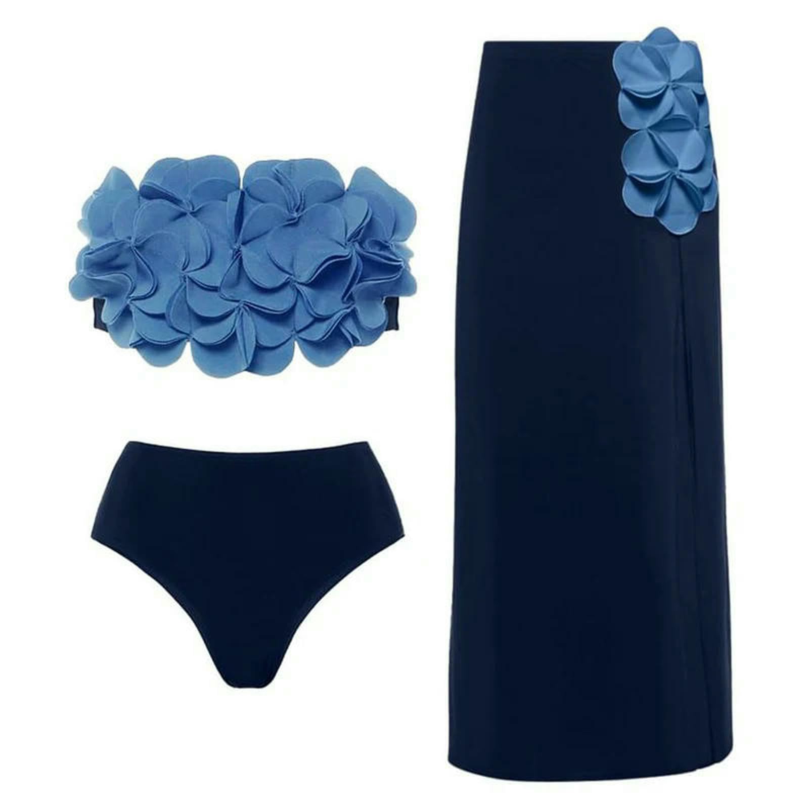 Bikini Deux Morceaux Fleur Sexy Maillot De Bain Femmes Bandeau Biquini Féminin Pousser Ptachwork Bodysuit Vêtements Plage-Set Bain-s