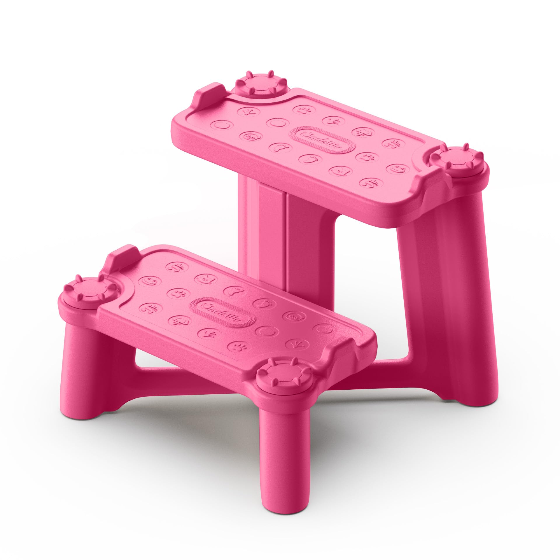 Kids Step Stool for Toddlers - Dual Height Potty Training Stool for Bathroom Sink &amp; Kitchen, Non-Slip 2 Step Stool, Holds up to 200lbs, Sturdy Safety Helper for Kids (Pink)