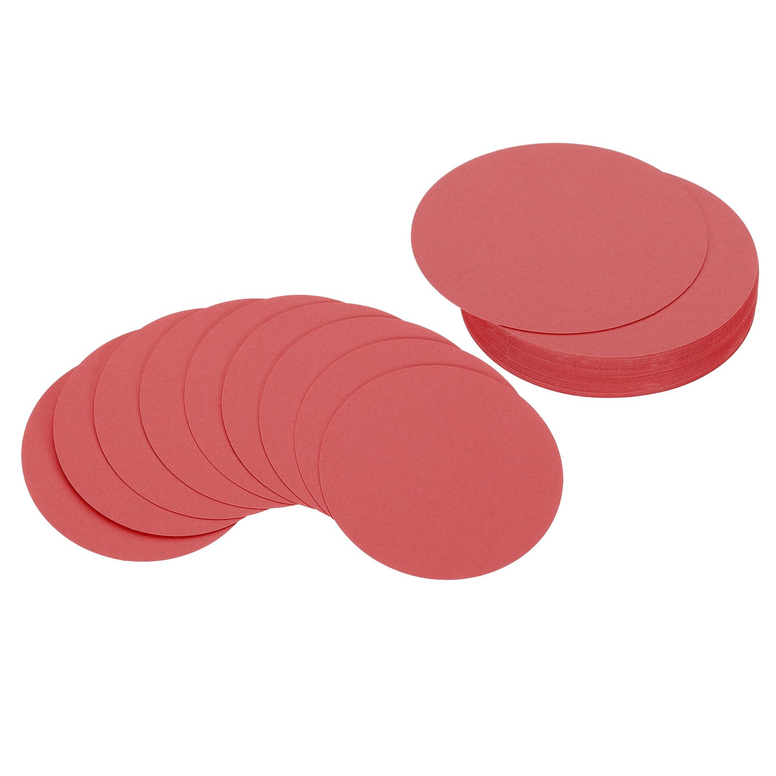PATIKIL 5inch Circle Card Stock, 50Pcs Round Shape Cutouts Paper Thick Cardstock Coaster for DIY Craft Projects Classroom Bulletin Board Decor, Red