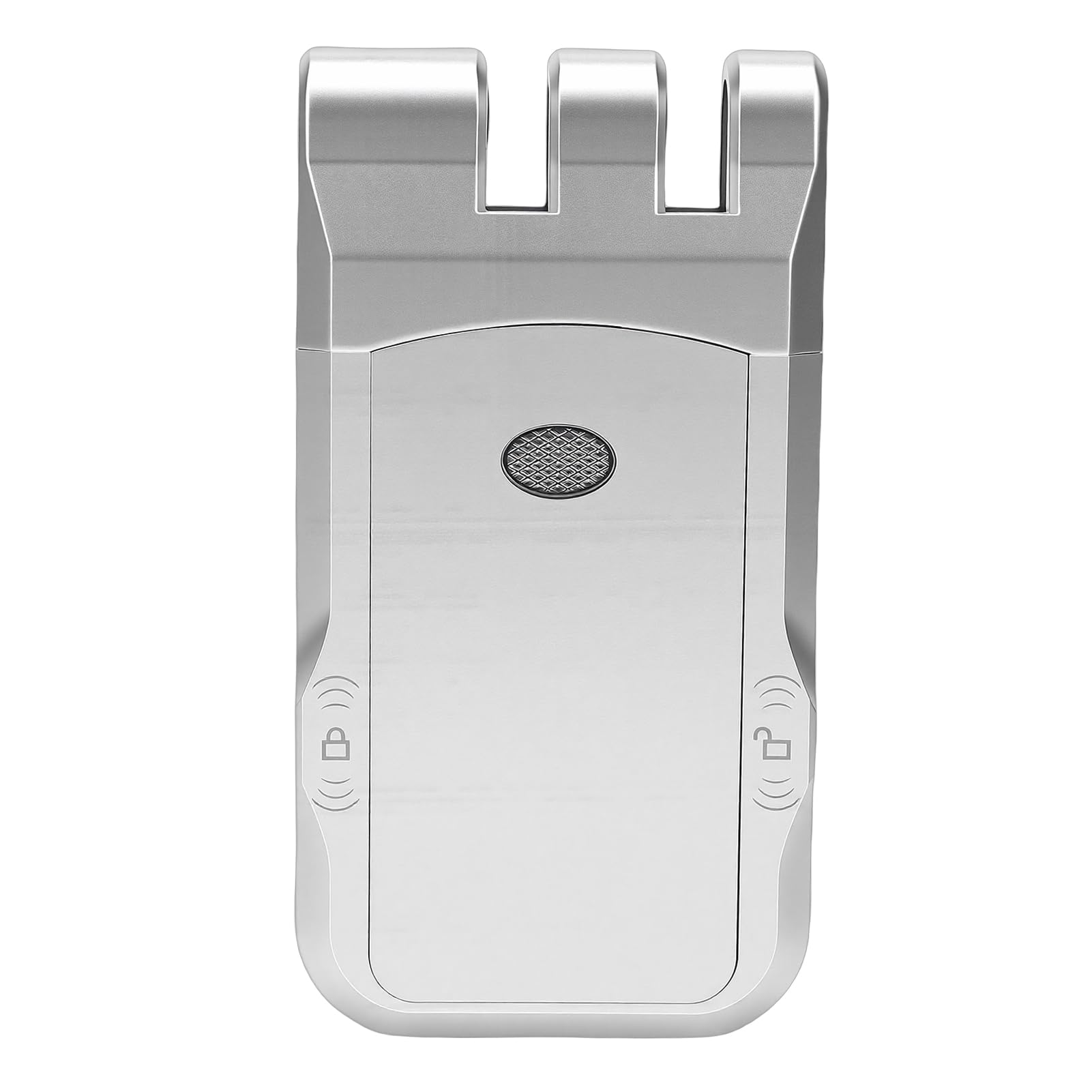 Asixxsix Cerradura electrónica sin llave invisible, Cerradura inalámbrica inteligente de huellas digitales Bluetooth con 2 Mando a distancia para Tuya para Casa Apartamento (Plata)