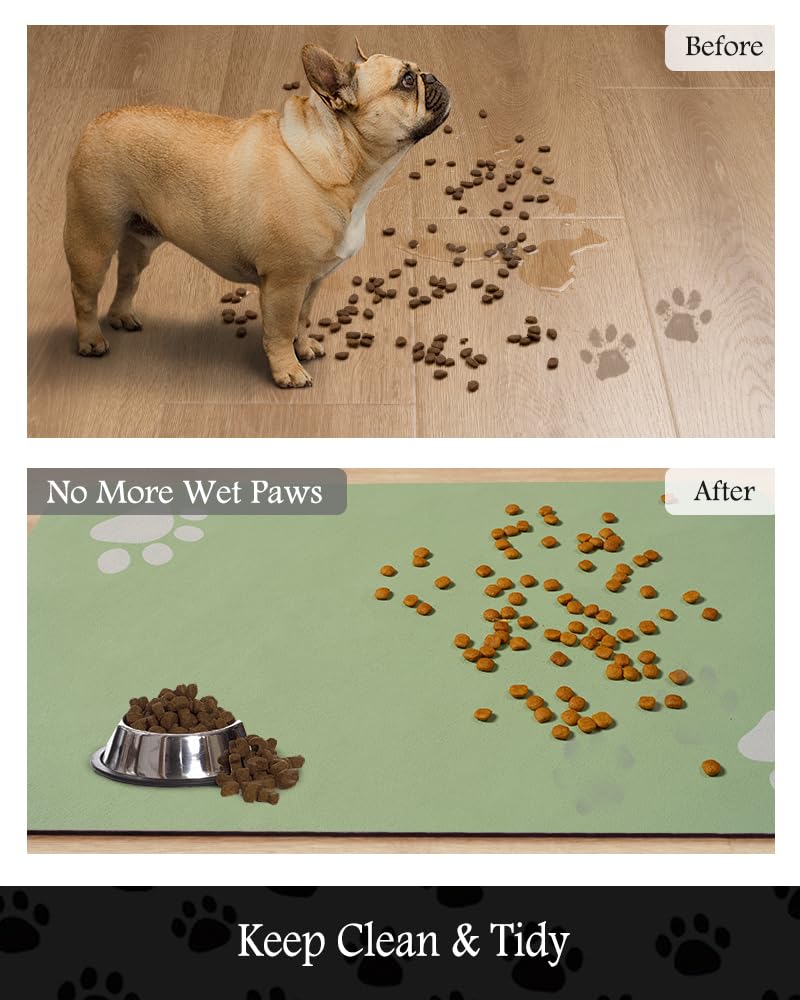 Tapete de alimentación para mascotas, tapete absorbente para cuenco de comida y agua, sin manchas, dispensador de agua para perros, accesorios para perros, suministros para mascotas, cuenco de agua