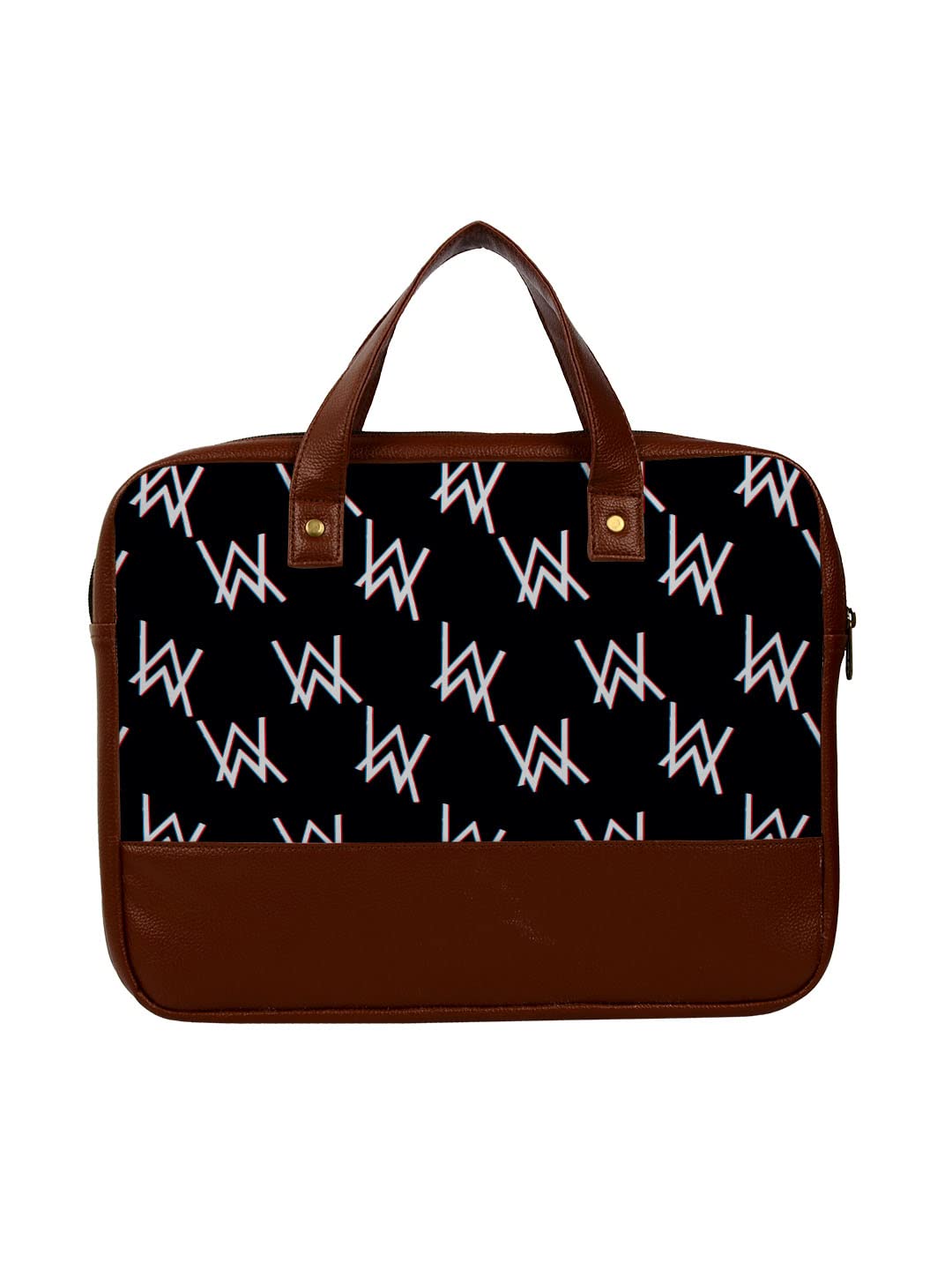 Crazyify WWE Logo Printed Leather Laptop Bag For Men & Women | Leather Laptop Bags/Briefcase with Screen Size Up to 15.6 Inch