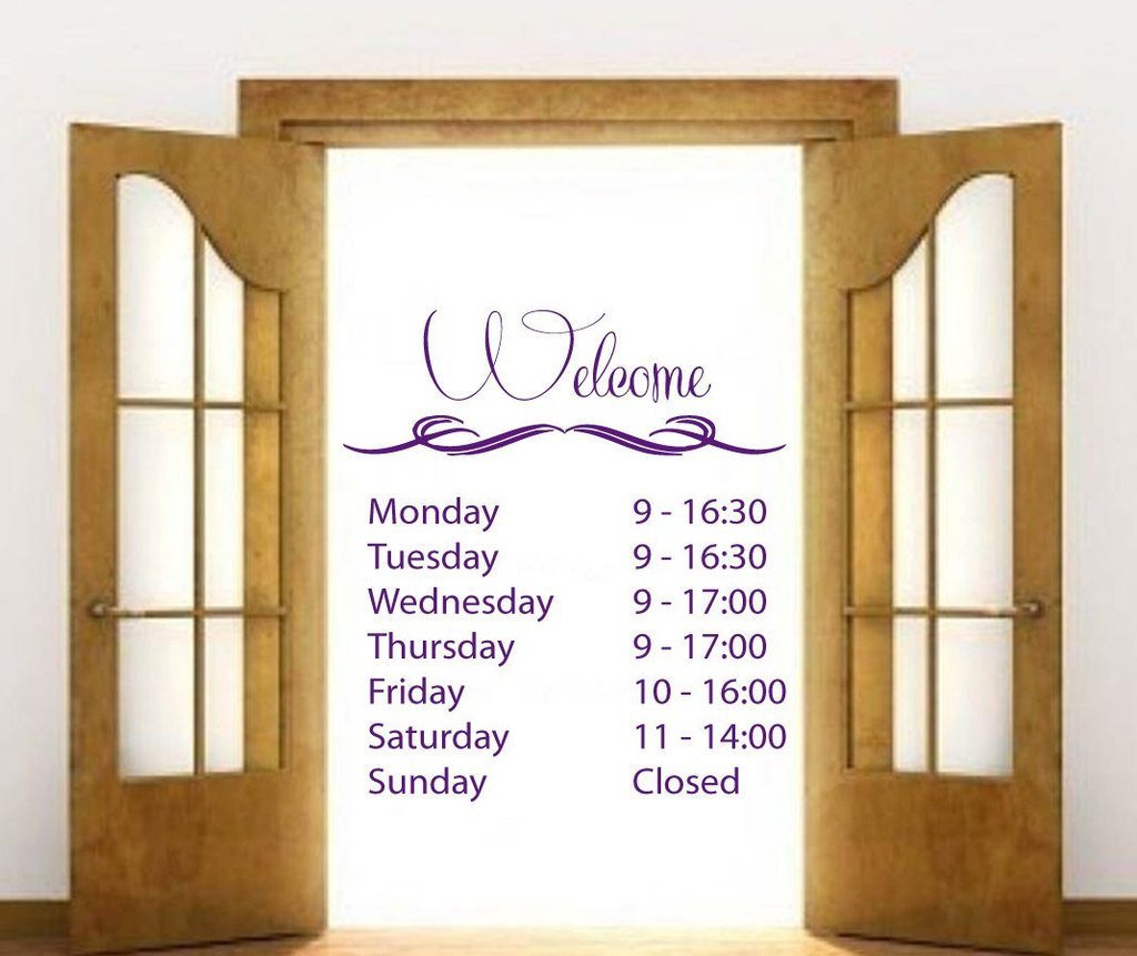 Custom Hair Salon Hours Window Wall Decal Vinyl Sticker Beauty Salon Decor Business Hours Art Mural