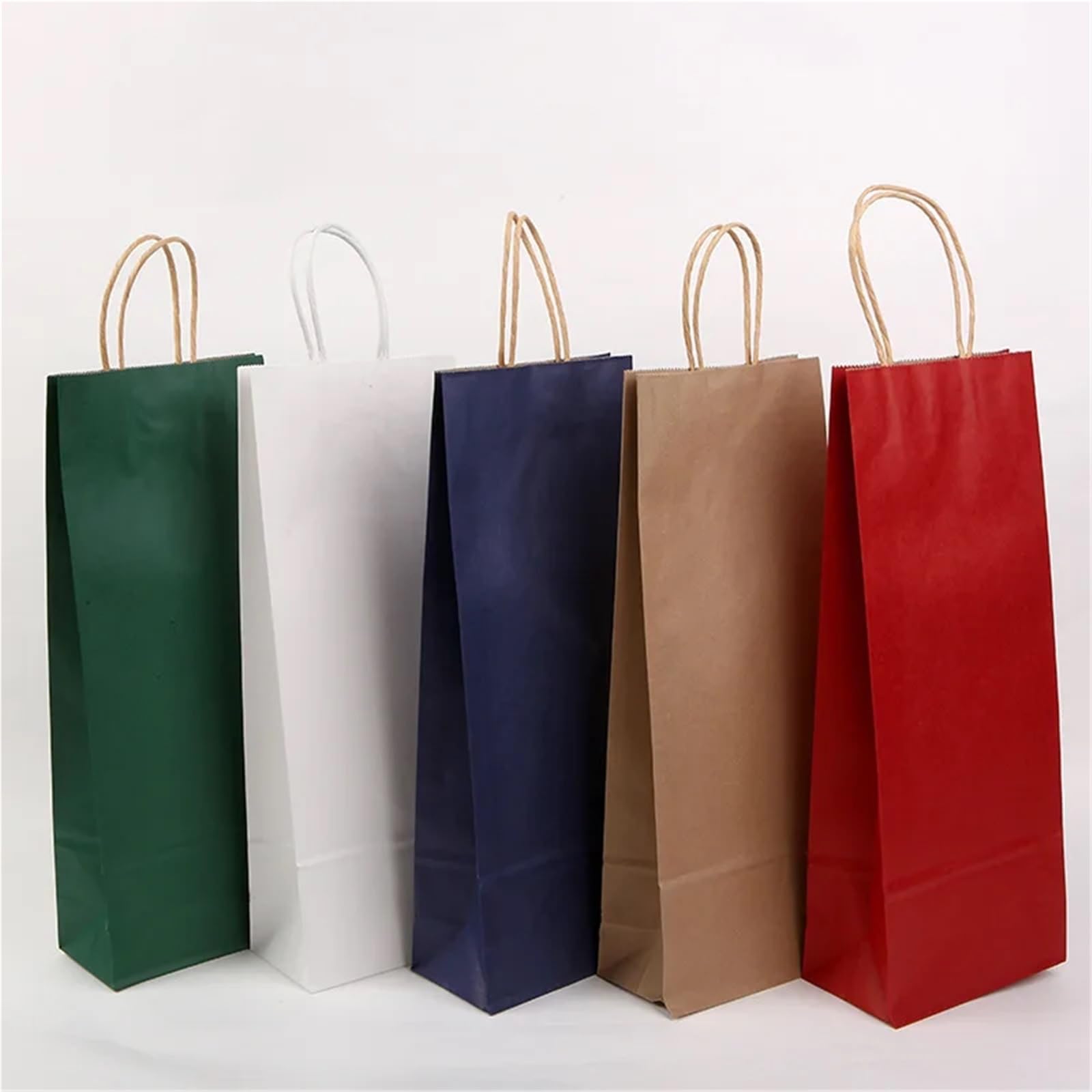 Sacchetto di carta kraft for imballaggio di vino rosso, squisite buste regalo for feste in tinta unita, for cena in famiglia, vino rosso o birra(Dark blue,12pcs)