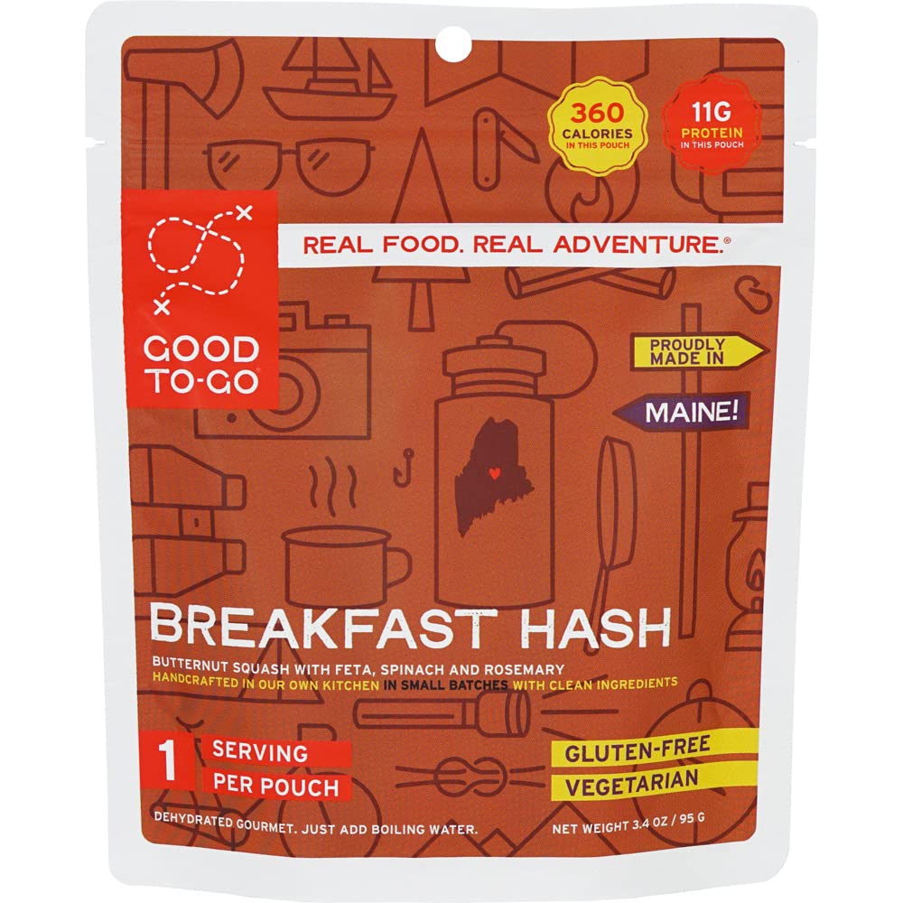 GOOD TO-GO Breakfast Hash | Camping Food, Backpacking Food (Single Serving) | Just Add Water Meals, Backpacking Meals | Dehydrated Meals Taste Better Than Freeze Dried Meals