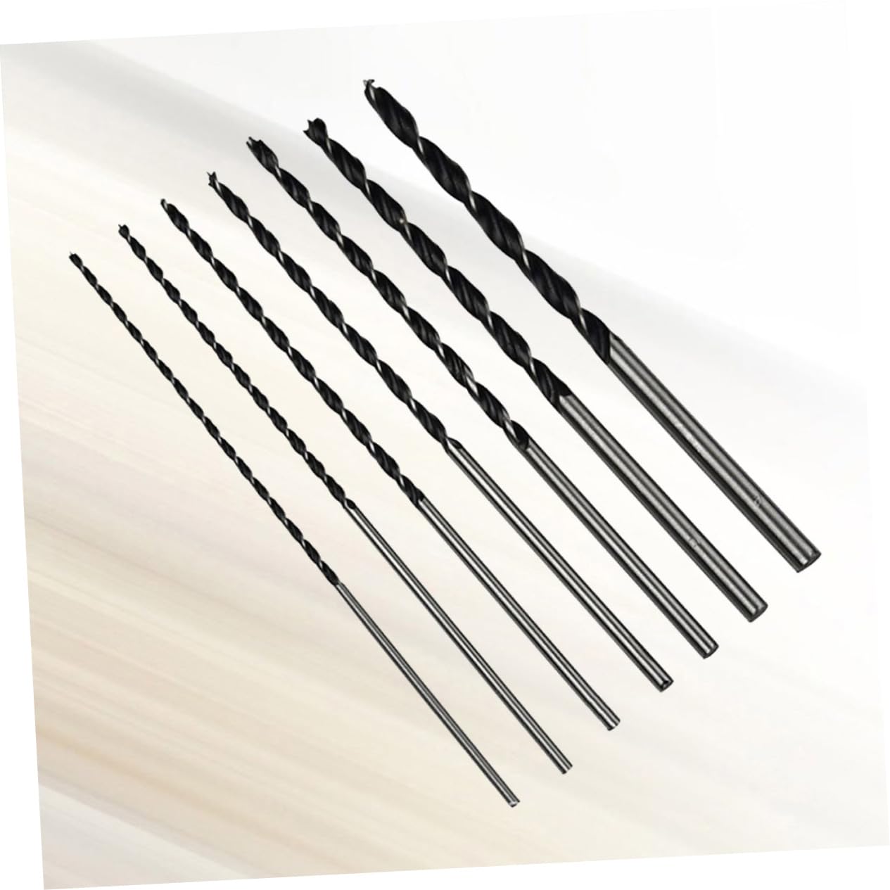 BESTonZON Set di 7 Punte per Legno in Acciaio al Carbonio, 300mm, Gambo Dritto Extra, per Trapano a Colonna e Lavori di Precisione