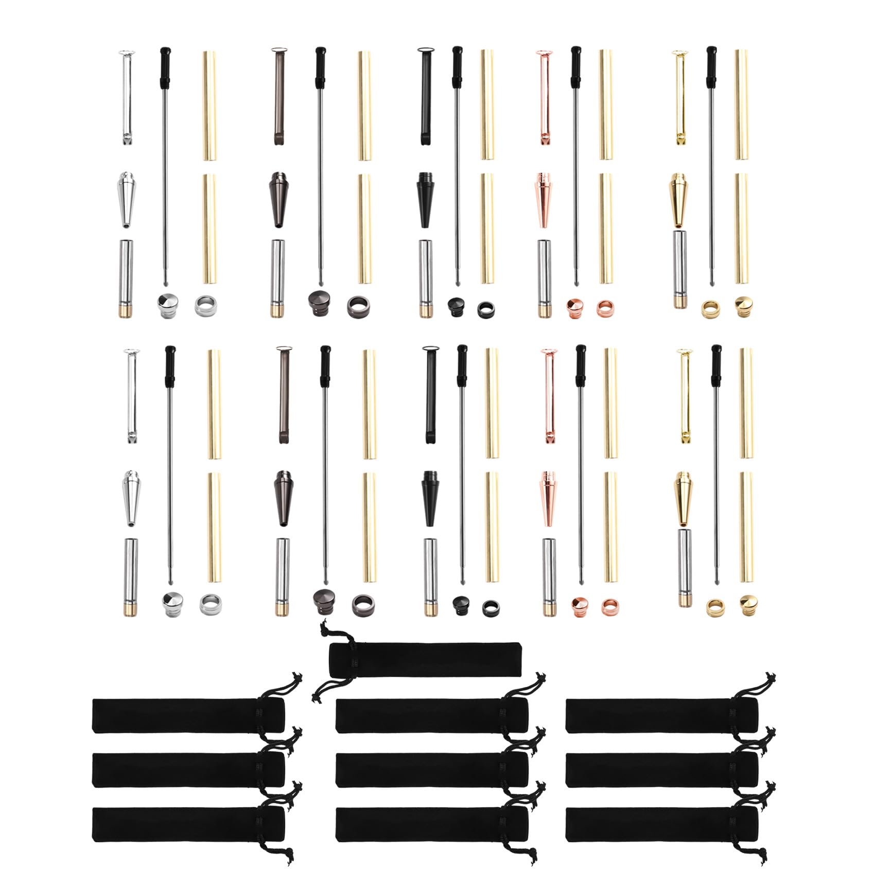 Kit para torneado de madera con 10 bolígrafos delgados de 7 mm ideales para talleres creativos