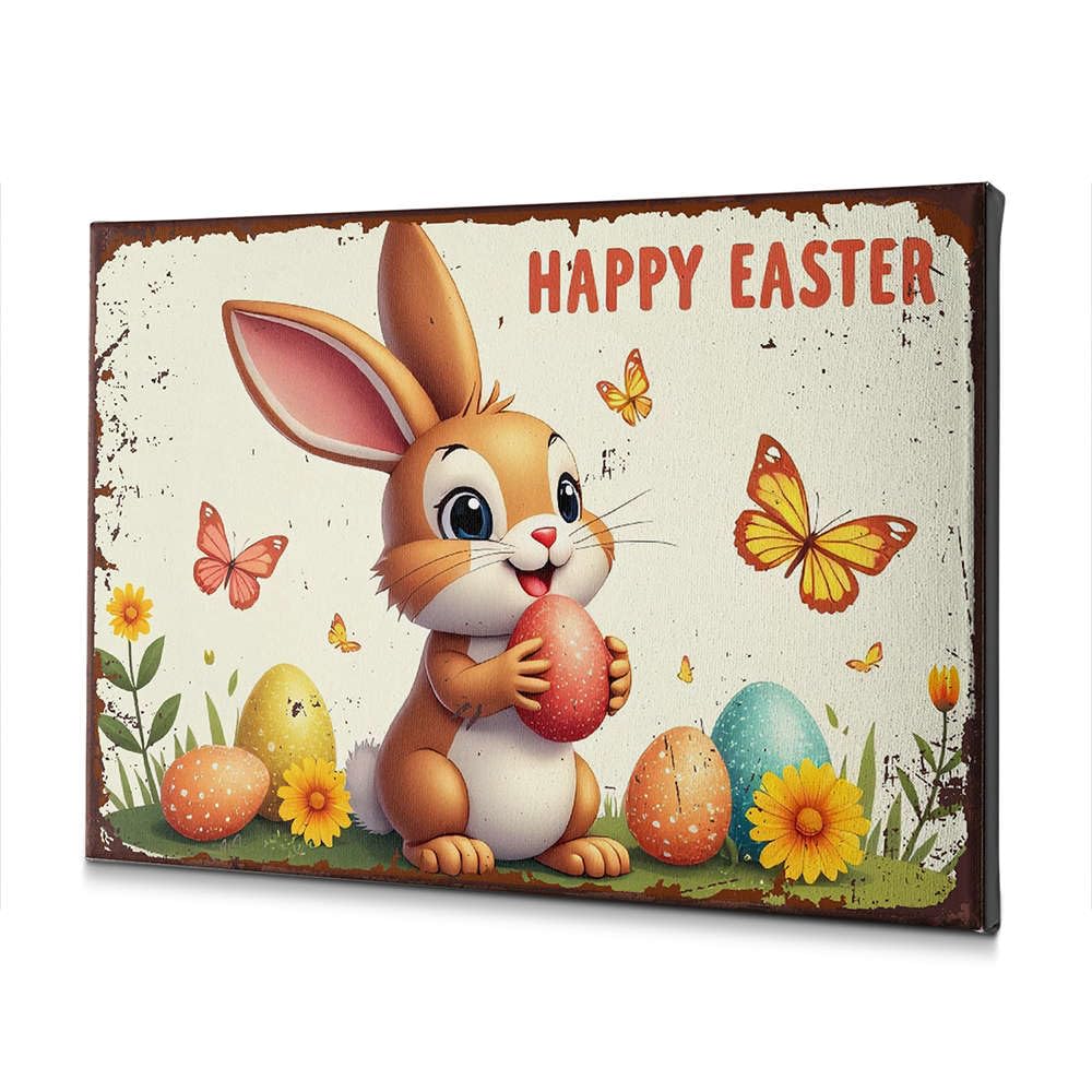 Décoration murale sur toile Happy Easter le cadeau parfait pour embellir un foyer - 4
