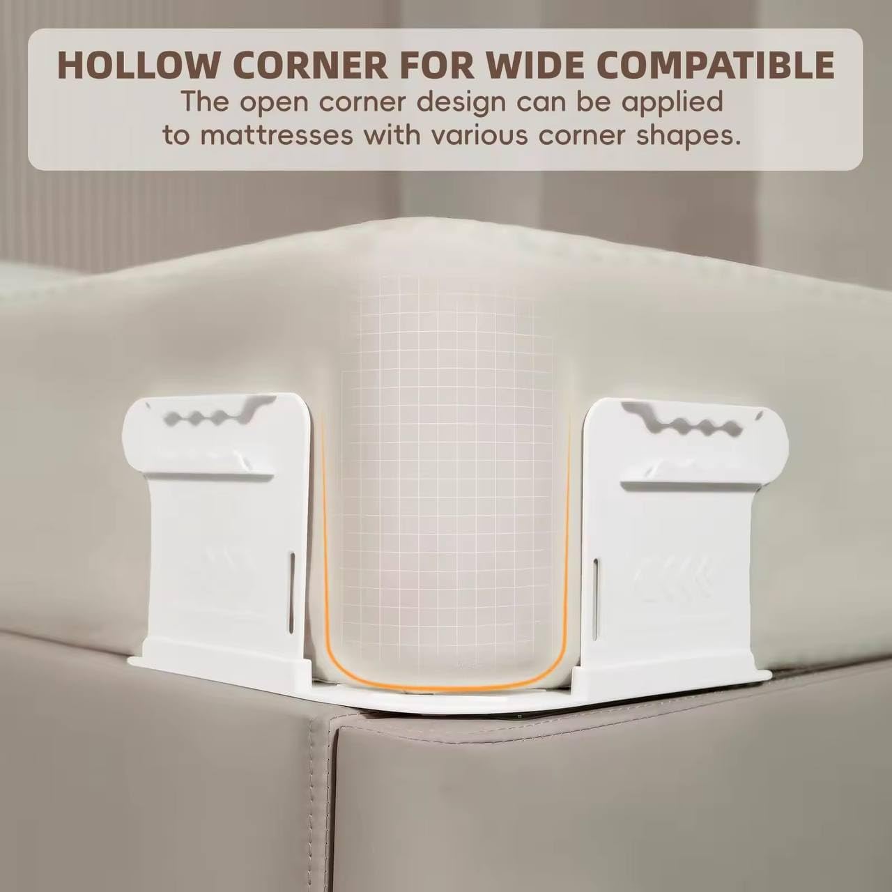 KHAMKARI Bedsheet Holder with Lock Strips Bedsheet Tucker Tool for Corners Durable Straps to Keep Sheets Firm Tight Open Corner Design – Fits All Mattress Lifters TuckersWhite, 15.2 x 7.2 cm. 2